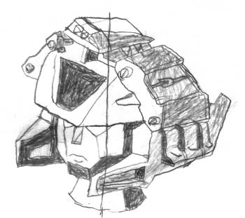 Robot Head Drawing